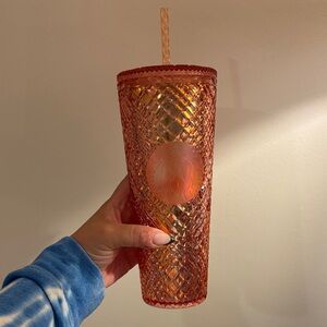 Starbucks Pink Iridescent Tumbler with Straw